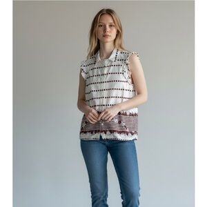 MARNI Sleeveless Polka Top Button Up Blouse Size Small